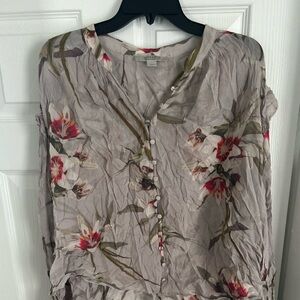 All Saints - Women’s Gray Floral Blouse